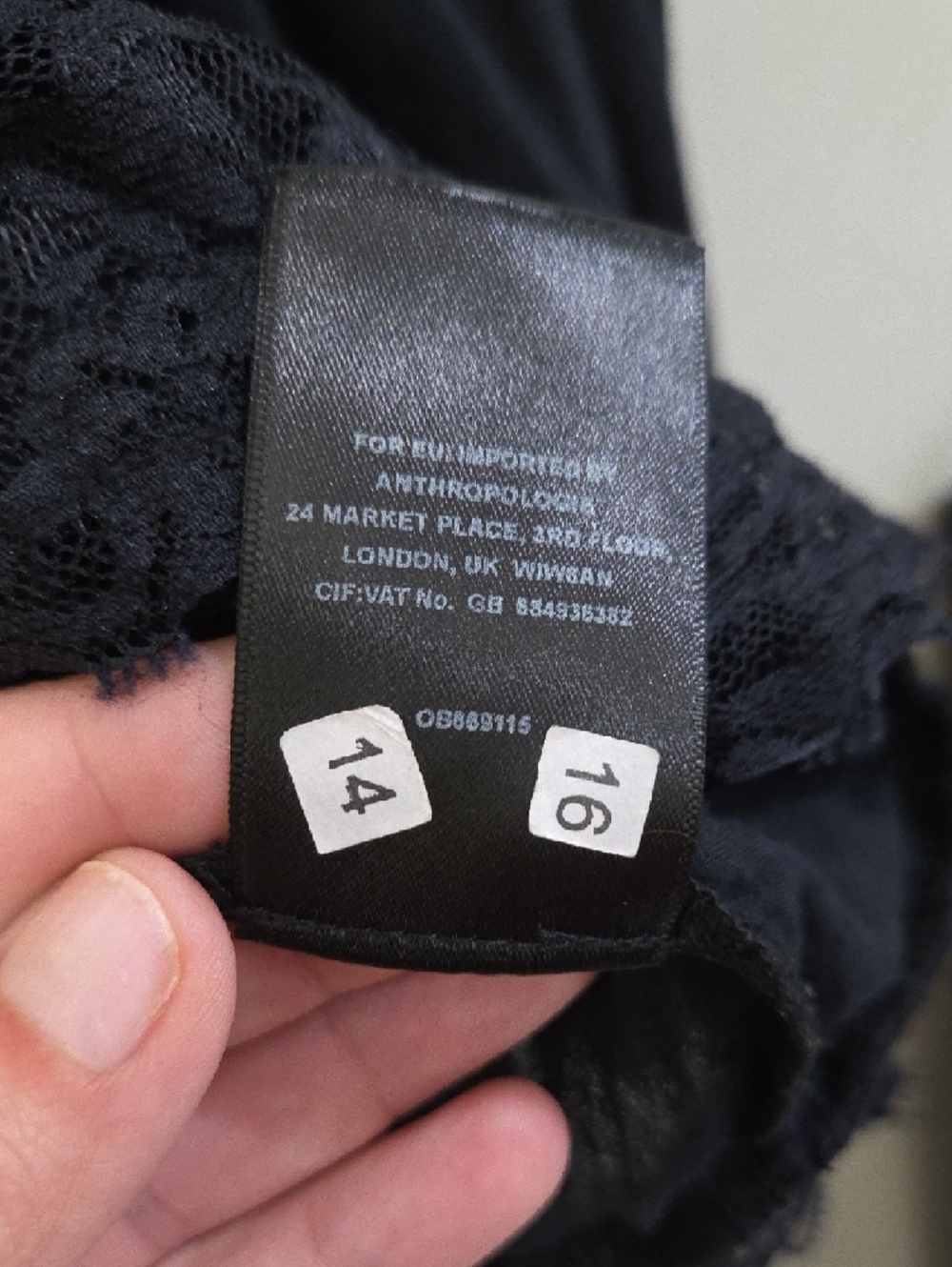 Anthropologie Black Lace Yoke Peasant Blouse - Picture 7 of 9